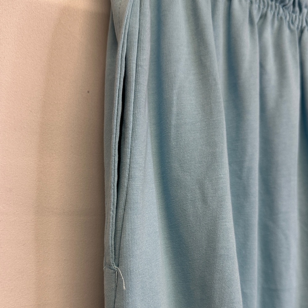 CW Classics Light Blue 100% Cotton Maxi Skirt with Drawstring Waist Pockets M - Picture 4 of 5